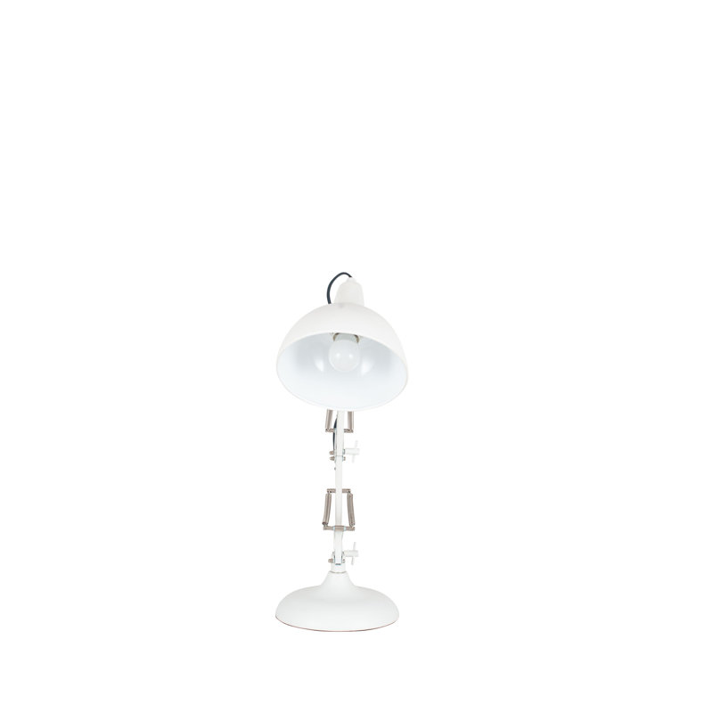 Haidar Metal Desk Lamp, Matt White