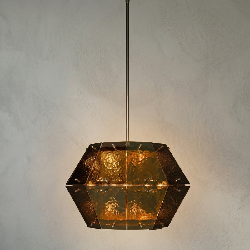 Obsidian Chandelier, 5 Lights, 14" H x 20" W x 20" D, Chrome