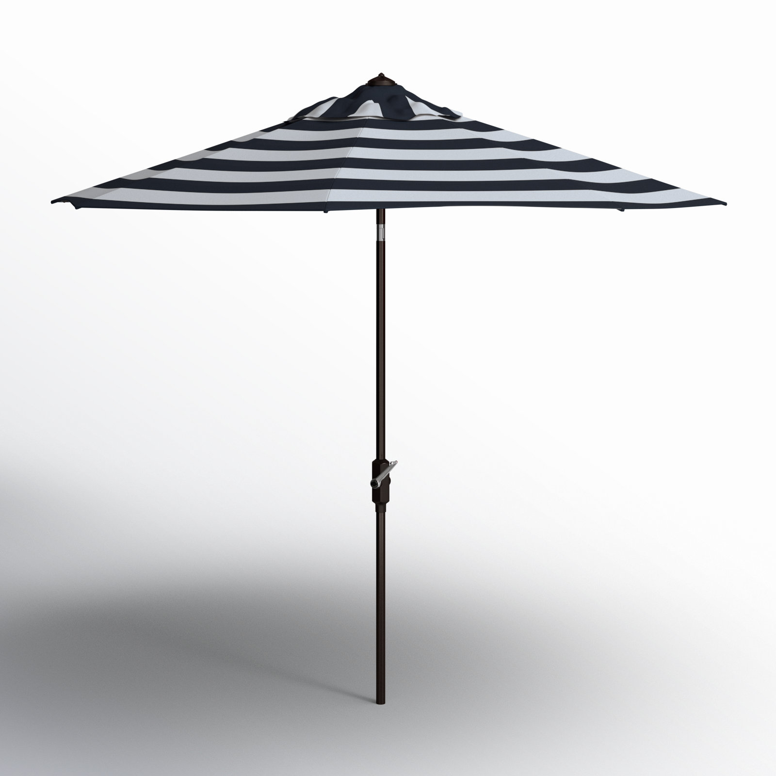 100.79'' Outdoor Umbrella, Black/White, Brown