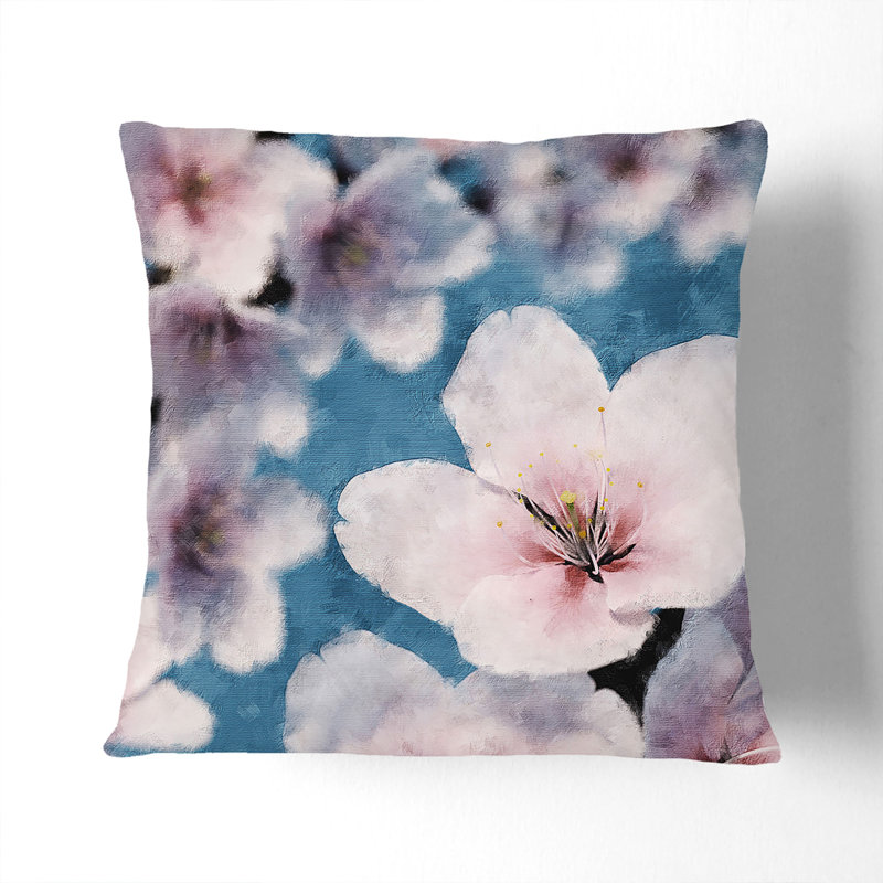Floral Square Cushion, 40cm H x 40cm W x 15cm D
