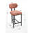 Upholstered Fabric Counter Height Barstool with Black Metal Legs for Dining Room/Kitchen Island/Bar-1883469826