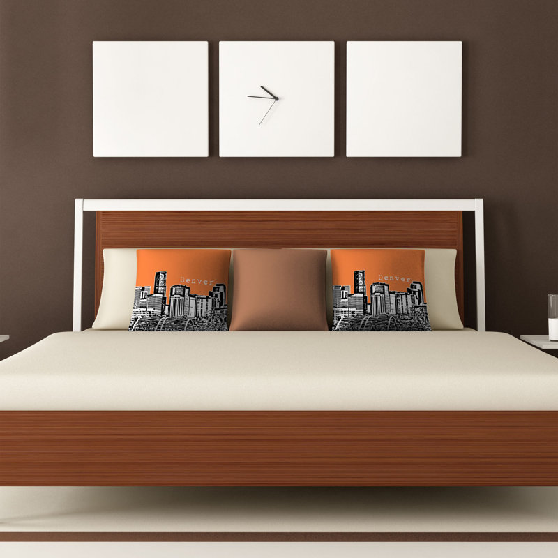Coussin Bird Ave Denver, 20 po x 20 po, Orange