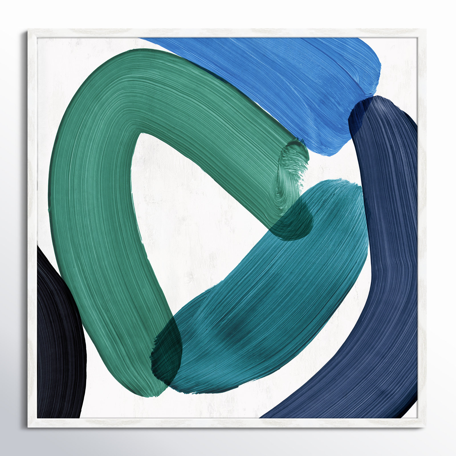 Smooth Bend I Painting, 32" H x 32" W x 0.75" D, White Framed