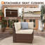 Chaise d'extérieur en osier avec coussins-1687671515