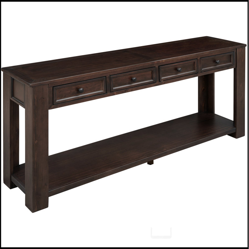 Console / canapé avec tiroirs de rangement et tablette inférieure pour le vestibule, Espresso
