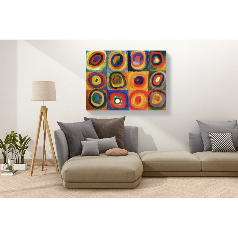 Squares With Concentric Circles by Wassily Kandinsky - Wrapped Canvas Print, 60cm H x 80cm W x 4cm D