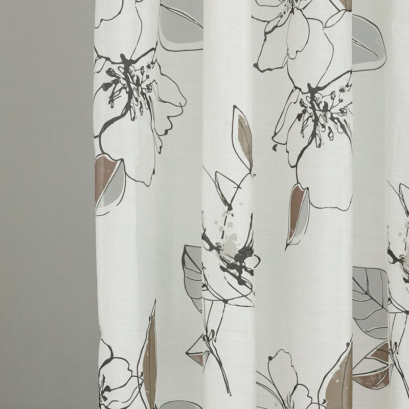 Panneau de rideau simple diaphane avec œillets Floral, L 52 po x L 84 po