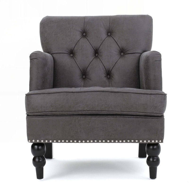 Fauteuil rembourré, Tissu en microfibre ardoise