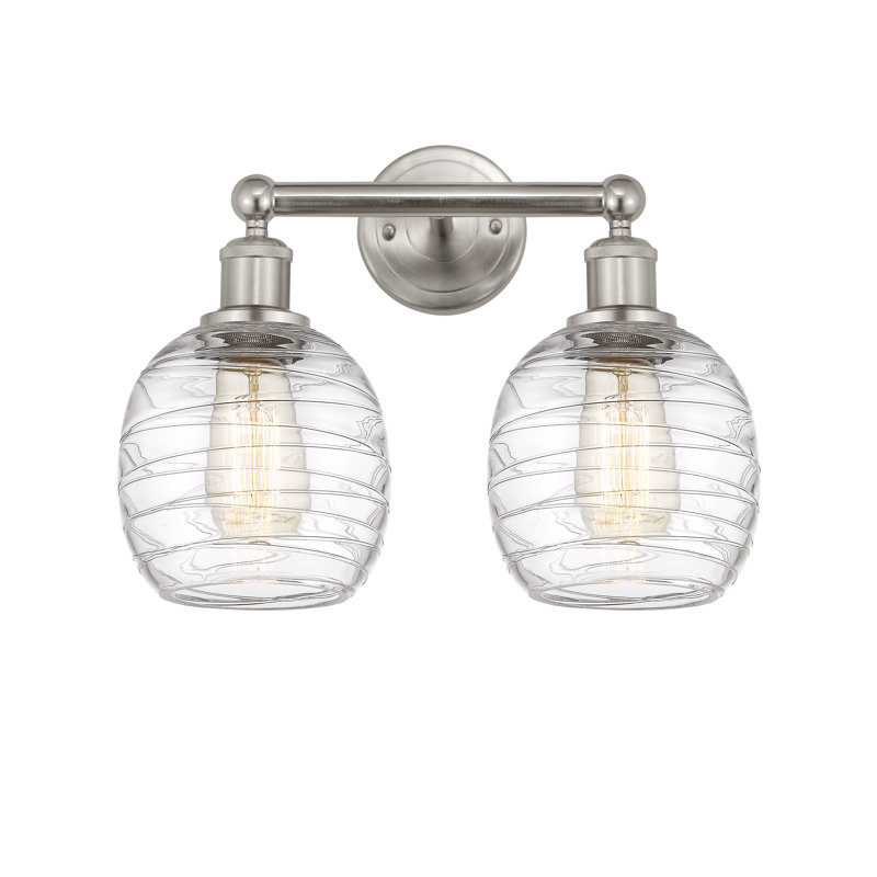 Carlucci 2 - Light Dimmable Vanity Light, Deco Swirl, Brushed Satin Nickel
