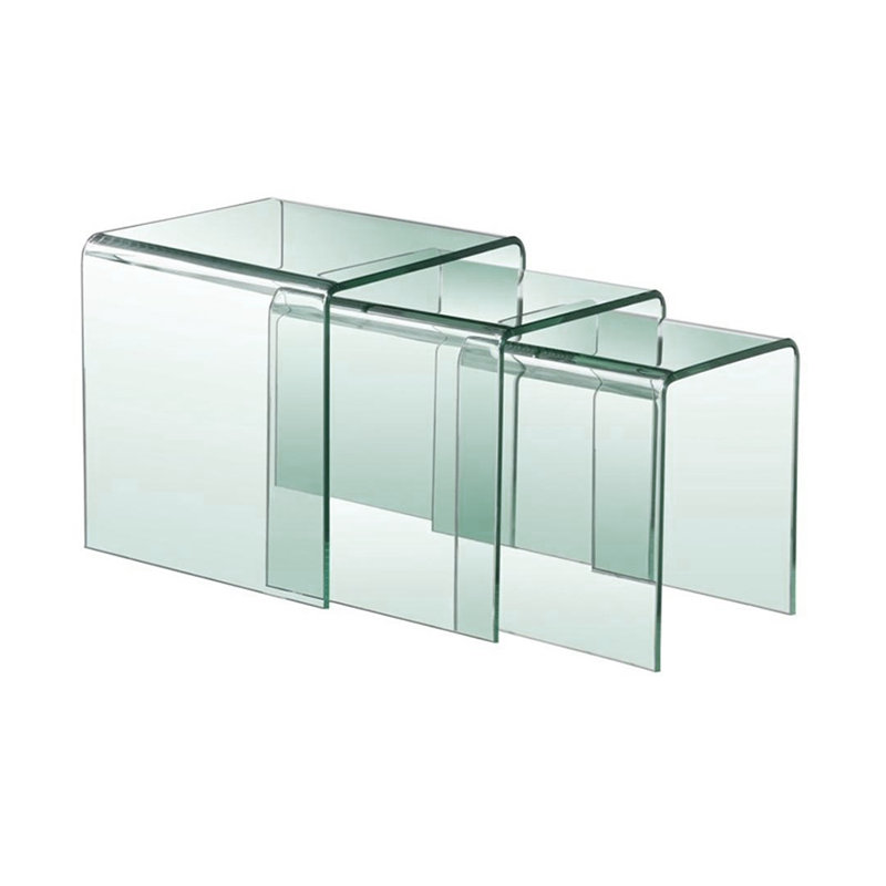 Friedell Glass Top Nesting Tables, 16''H x16''W x17''D