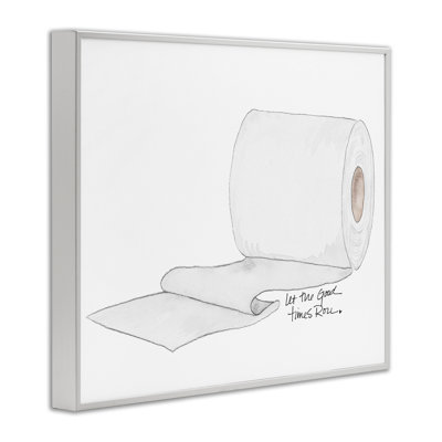 Good Times Roll Toilet Paper Framed Giclee, design by Nola James