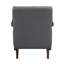 Chaise d'appoint contemporaine avec siège en cuir gris foncé, noyau en contreplaqué et bois de finition noyer moderne en cuir 100%, structure, accoudoirs, pieds, dossiers, accoudoirs-1891280287