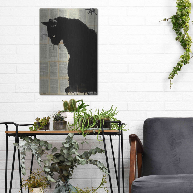 "Chat noir" par Loui Jover, H 16 po x l 12 po