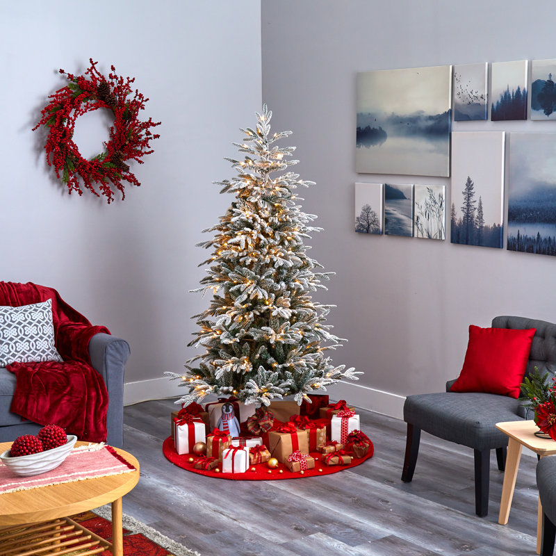 Lighted Artificial Christmas Tree, 6.5' H