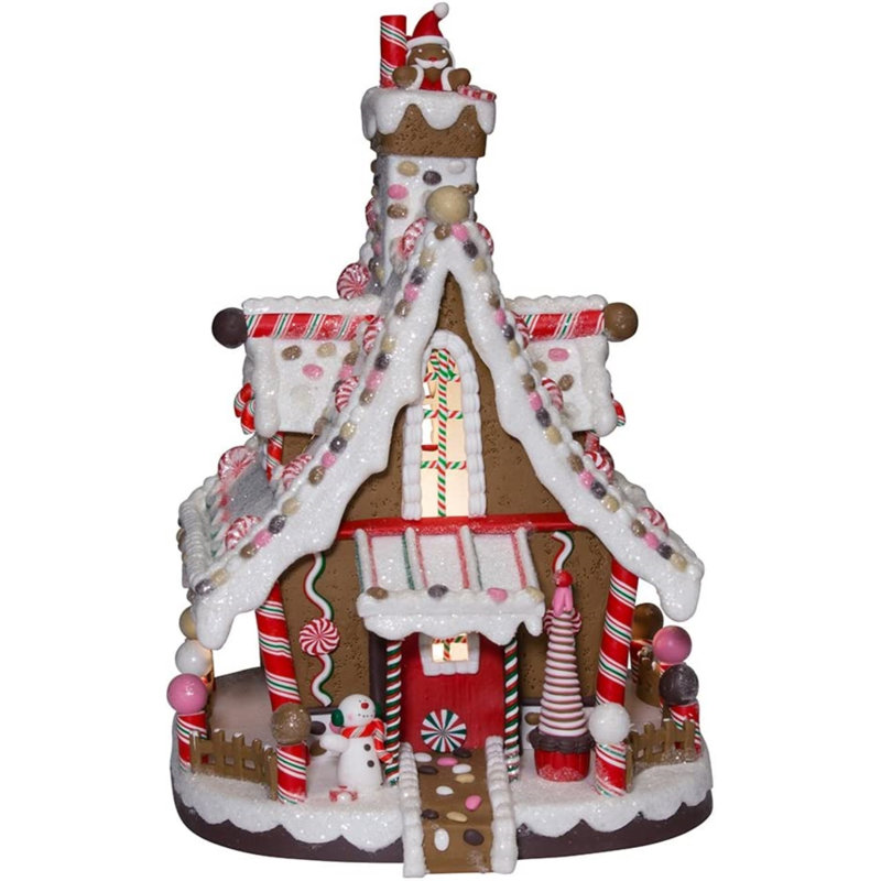 Kurt Adler 12-Inch Lighted Christmas Gingerbread House