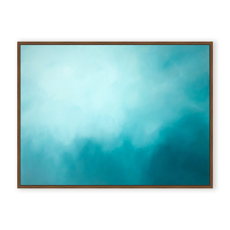 Coastal Retreat Underwater Clouds XIV by - Floater Frame Print on Canvas, 30" H x 40" W x 2.375" D, Framed Canvas, Brown