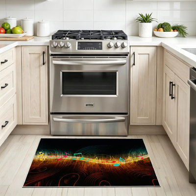 Black Machine Washable,Colorful Musical Music Soul Musician Jazz Club Night Studio Party Pop Indoor Area Rug