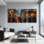 Abstrait, ensemble de 3 reproductions d'art sur toile de nuit-373708590