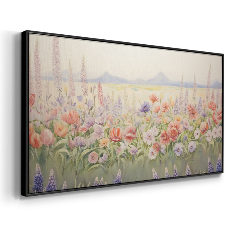 Botanical Series-CCXLV- Toile tendue avec châssis tendue - Prêt à accrocher, Noir, H 21 po x l 41 po