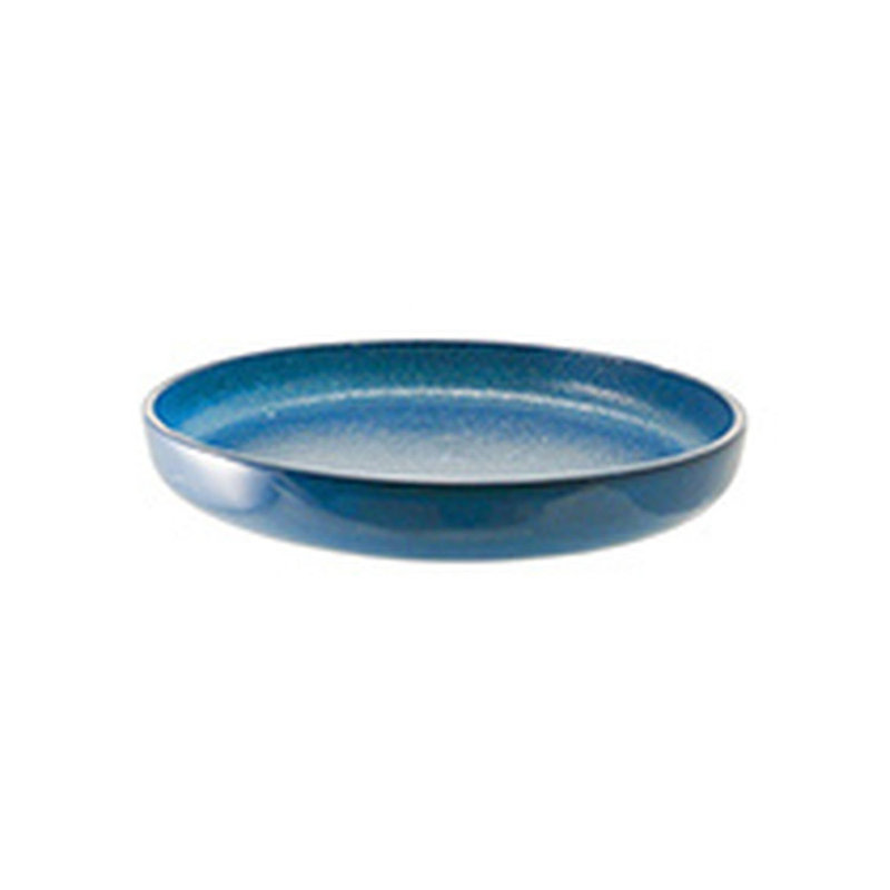 Diamètre de la vaisselle en verre: H 13,5 po: plateau de verre rond de 1 po, Bleu
