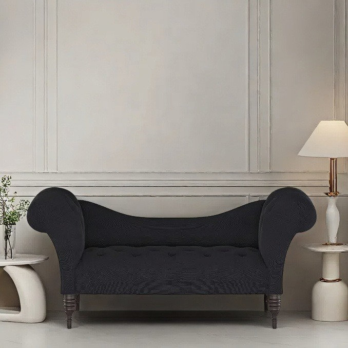 Chaise longue classique classique élégante, Noir, noir, noir, noir