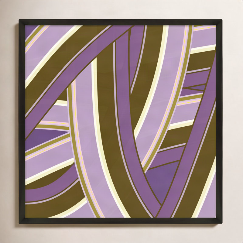 Lavender Twist Print by Jacques Pilon, Black Wood, 36" H x 36" W x 1.25" D