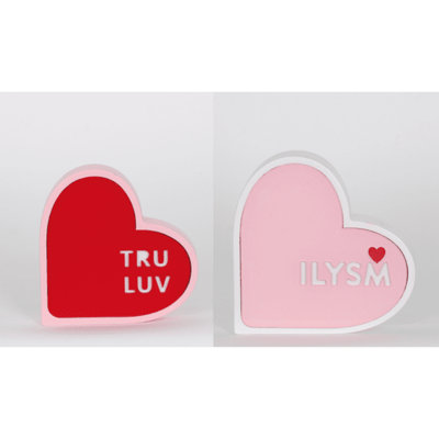 Saint-Valentin, décorations de cœur rouge et rose Tru Luv and Ilysm, 2 unités 