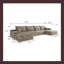 Canapé modulaire en forme de U avec repose-pieds 135 po Cloud - Aucun assemblage requis-1849621527