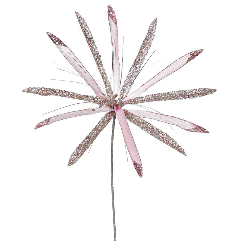 Décoration de Noël artificielle 24 po, 20 po en velours Papyrus, Rose