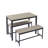 Slate Gray Industrial Dining Table Set with 2 Benches, Rectangular 43.3 W, Seats 4