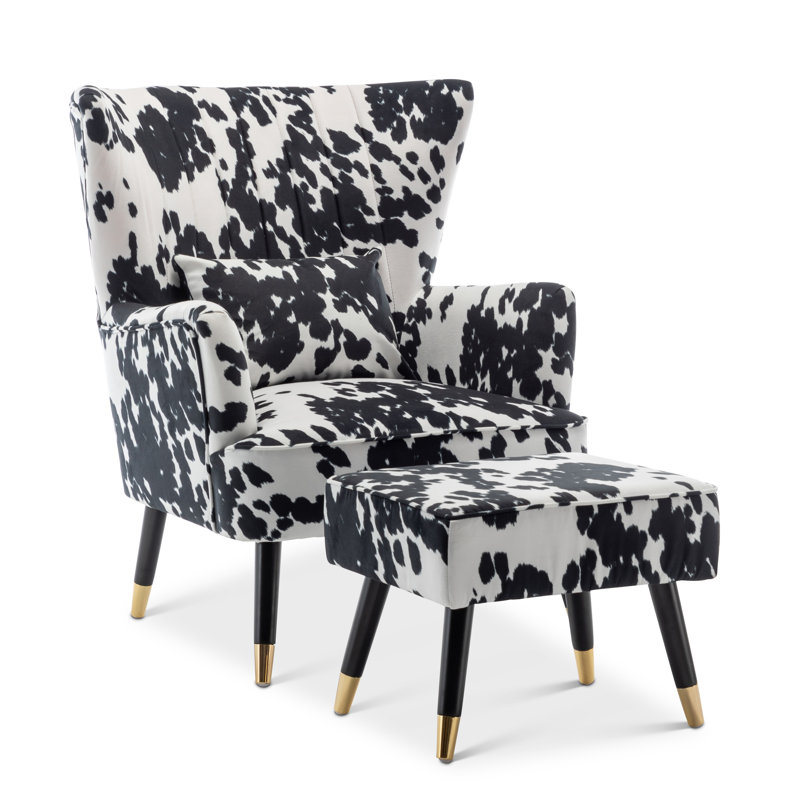 Upholstered Accent Chair With Footstool