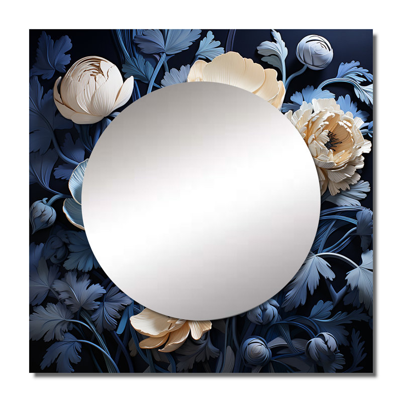 Wernhard - Miroir carré Ranunculus, décoration murale pour chambre à coucher, 23 po x 23 po