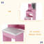 Miroir de coiffeuse 3 couleurs à DEL avec tabouret, coiffeuse pour la chambre à coucher, 2 tiroirs et 5 armoires de rangement (4 ouvertes + 1 cachée), éclairage réglable-684815851