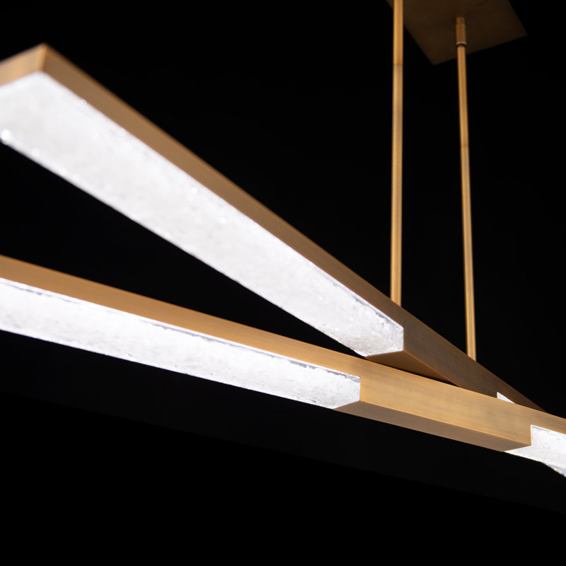 Lustre à niveaux unique à 2 lumières DEL Minx, Laiton vieilli
