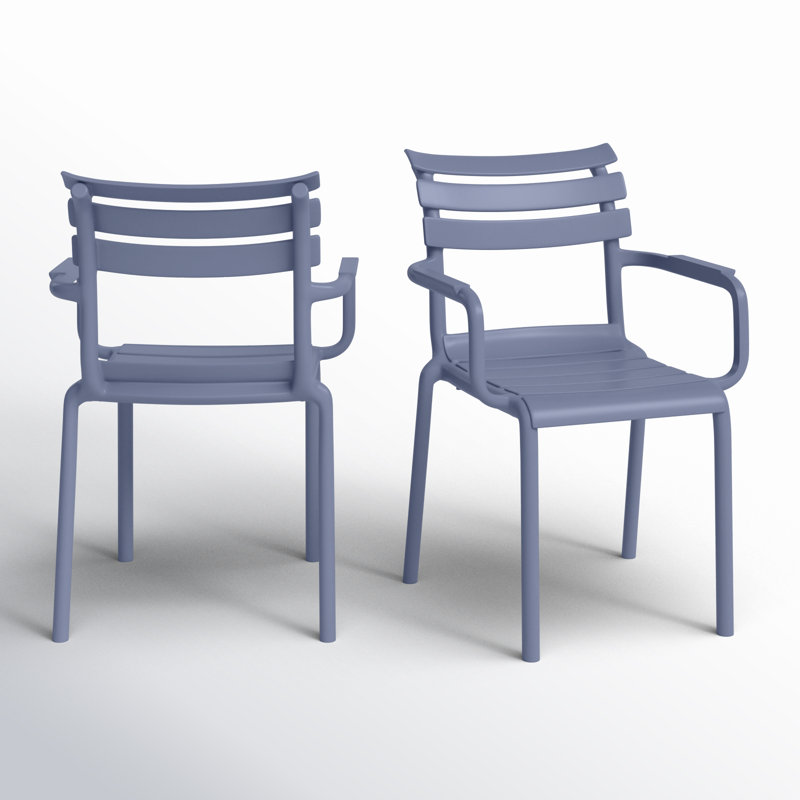 Aragons Stacking Patio Dining Armchair, Dark Gray