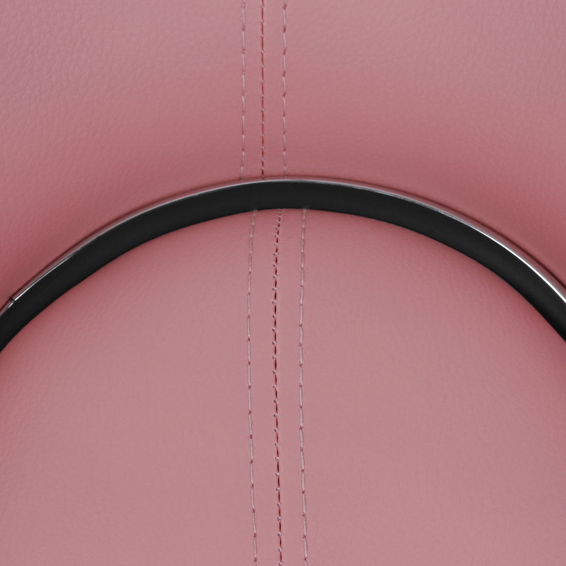 Sophie Swivel Upholstered Adjustable Height Counter Stool with Metal Frame, Chrome/Pink