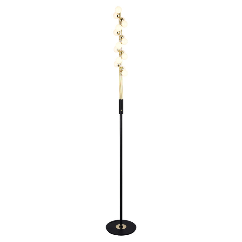 Lampe sur pied moderne avec corps en métal et couvercle en acrylique, 63,0 pouces de hauteur | DEL 20 W, 2 000 lumens, lumière blanche chaude 3 000 K | Éclairage écoénergétique et élégant pour la maison et le bureau