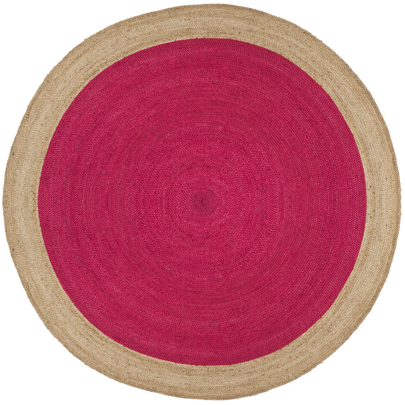 Vicksburg Natural Fiber Hand Woven Jute Chevron Rug, Round 9'