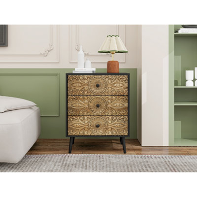 3 Drawer Cabinet, American Furniture,Suitable For Bedroom, Living Room, Study