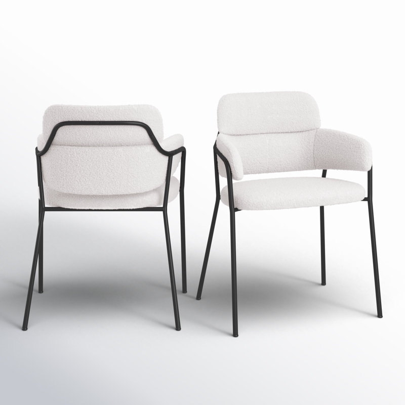 Chaise avec accoudoirs Kiku, Blanc