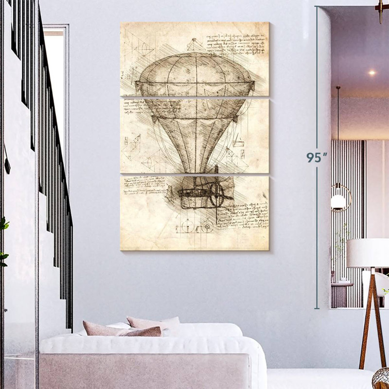 Mehar Hot Air Balloon Blueprint, 38" H x 24" W