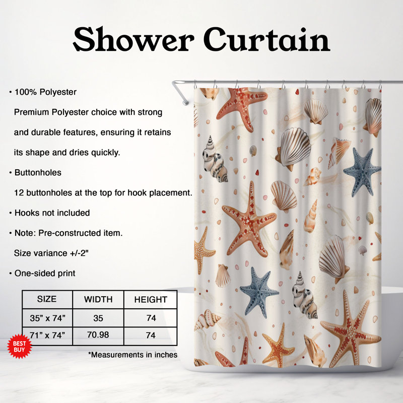 Rideau de douche Premium, H 74 po x l 71 po, Sable d'été
