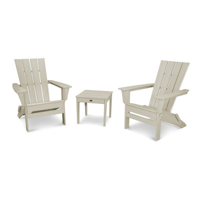 POLYWOOD Quattro Folding Chair 3-Piece Adirondack Set