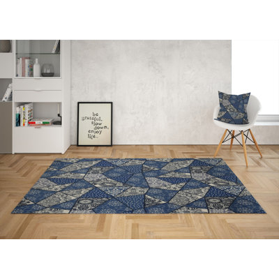 Premium Woven Carpet, 5.2 x 7.5 ft, 100% Polyester, Antibacterial, Non-Slip Underside, 0.3 in Pile Height | Machine Washable, 3D Digital Print | Perfect for Living Room, Bedroom & Office Décor
