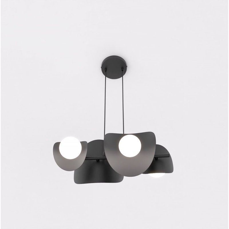 - Light Matt Pendant, Black, 4 Lights