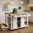 Grey Blue Kitchen Island with Extendable Dining Table, Storage, Power Outlet & Wheels-823753463