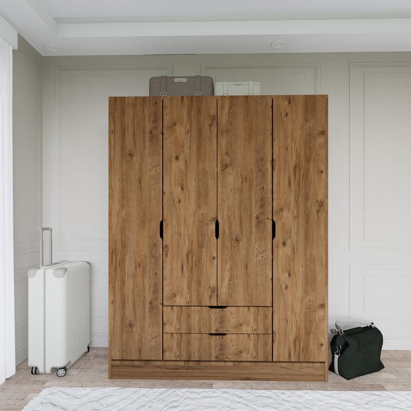 Berend 4 Door Manufactured Wood Wardrobe