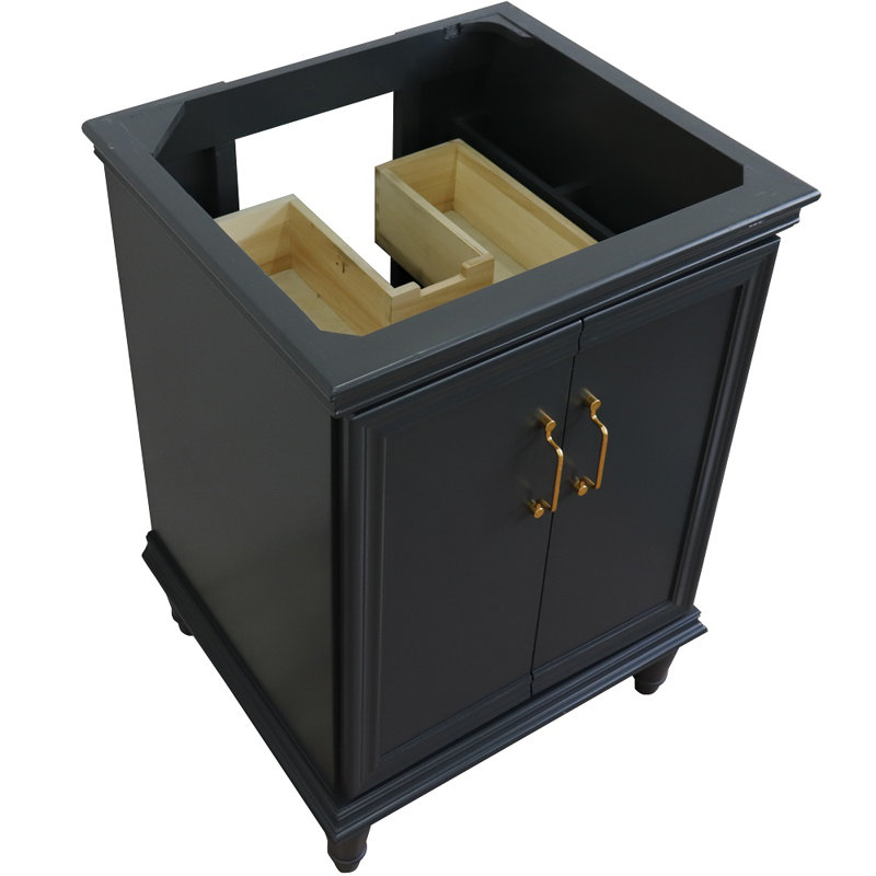 Bellaterra Dark Gray 24" Single Vanity with Gold Hardware