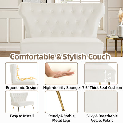 Vardell Fabric 48'' Reception Loveseat