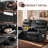 Manual Reclining Loveseat Sofa With Cup Holders & Storage Console For Living Room, RV, Home Theater-1351614724